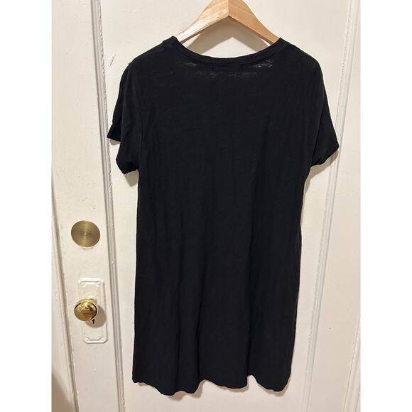 Cut Loose Dark Grey/black Short Sleeve T Shirt Asymmetrical Hem Linen Cotton | S - Picture 5 of 6